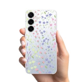 Etui do Samsung Galaxy S25 Plus przeźroczyste, silikonowe Flexi, kwiaty polneSamsung Galaxy S25 i S25 pLUS-1