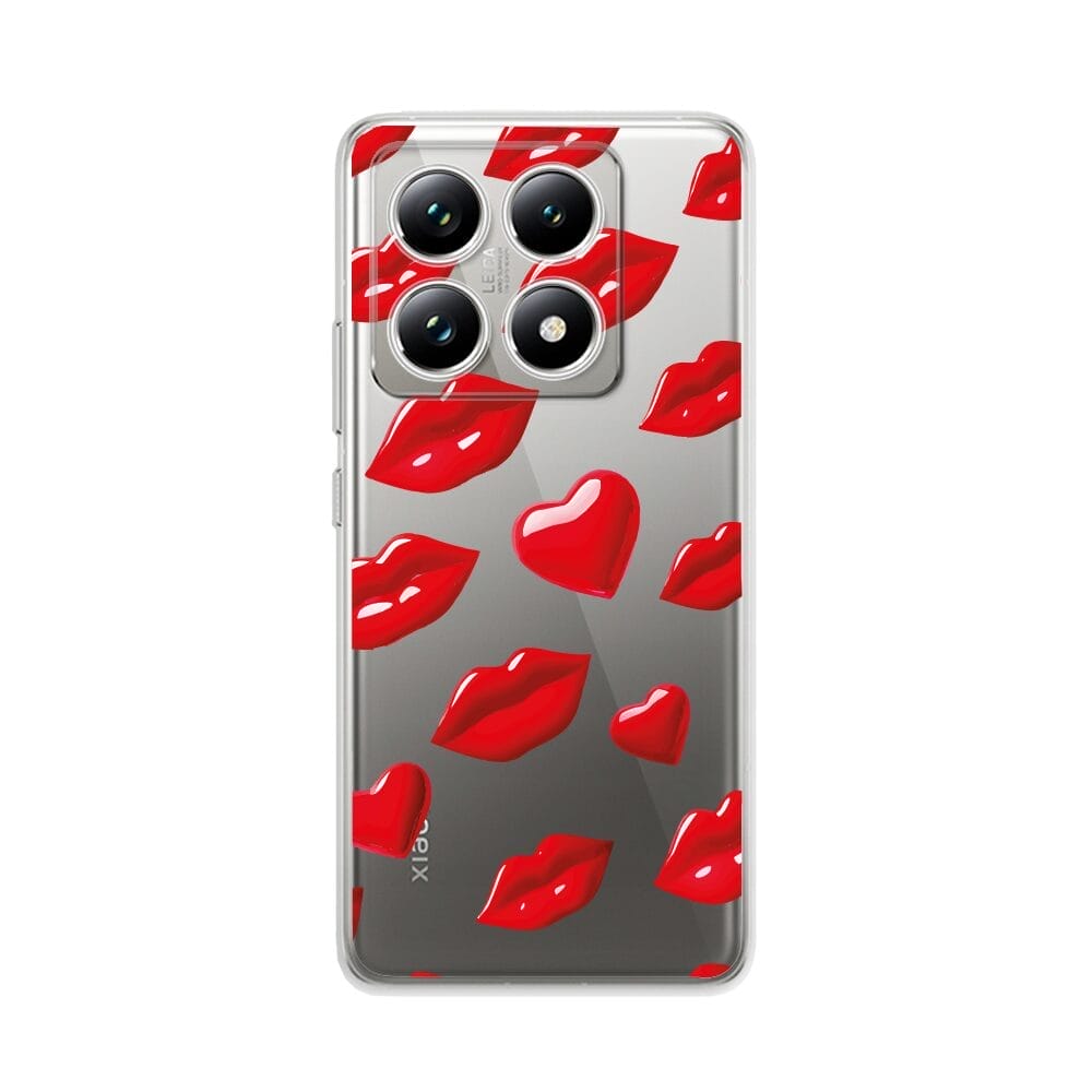 Etui do Xiaomi 14T przeźroczyste, silikonowe Flexi, czerwone ustaXiaomi 14T Pro, Xiaomi 14T Pro
