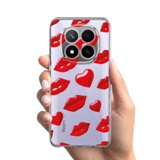 Etui do Xiaomi Redmi Note 14 Pro Plus 5G przeźroczyste, silikonowe Flexi, czerwone ustaRedmi Note 14 Pro Plus 5G , 14 Pro 4G-1