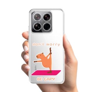 XIAOMI 14-1Etui do Xiaomi 14 Pro przeźroczyste, silikonowe Flexi, kapibara