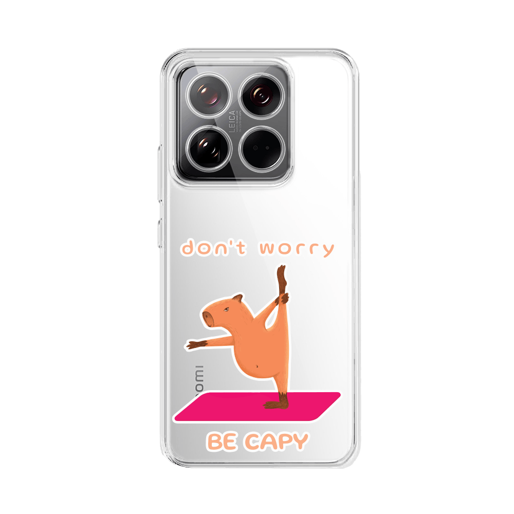 XIAOMI 14-2Etui do Xiaomi 14 Pro przeźroczyste, silikonowe Flexi, kapibara