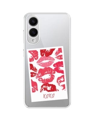 Etui do Samsung Galaxy S25 Edge przeźroczyste, silikonowe Flexi, pocałunki, polaroid