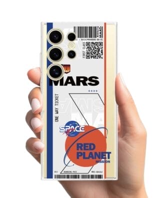 Etui do Samsung Galaxy S24 Ultra przeźroczyste, silikonowe Flexi, bilet na Mars