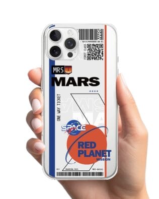Etui do iPhone 12 Pro przeźroczyste, silikonowe Flexi, bilet na Mars