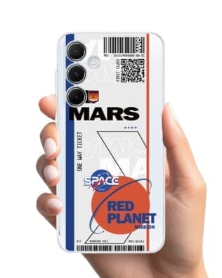Etui do Samsung Galaxy A55 5G przeźroczyste, silikonowe Flexi, bilet na Mars