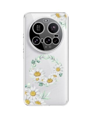 Etui do Xiaomi 15 Ultra przeźroczyste, silikonowe Flexi, wianek stokrotek
