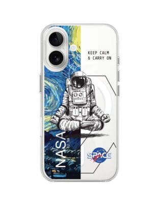 Etui do iPhone 16 z MagSafe przeźroczyste, silikonowe Flexi, Keep Calm in Cosmos