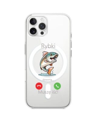 Etui do iPhone 12 Pro Max z MagSafe przeźroczyste, silikonowe Flexi, rybki dzwonią
