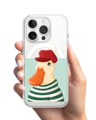 Etui do iPhone 16 Pro Max z MagSafe przeźroczyste, silikonowe Flexi, kaczuszka