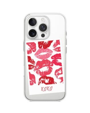 Etui do iPhone 13 Pro z MagSafe przeźroczyste, silikonowe Flexi, pocałunki, polaroid