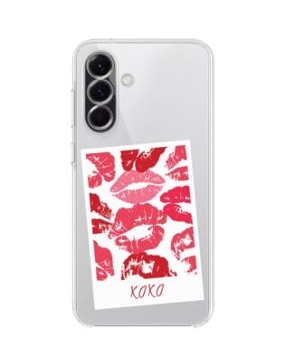 Etui do Samsung Galaxy A56 5G przeźroczyste, silikonowe Flexi, pocałunki, polaroid
