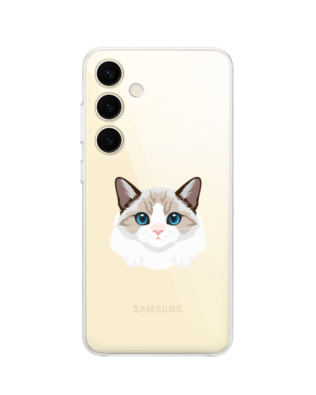 Etui do Samsung Galaxy S24 przeźroczyste, silikonowe Flexi, kot birmański
