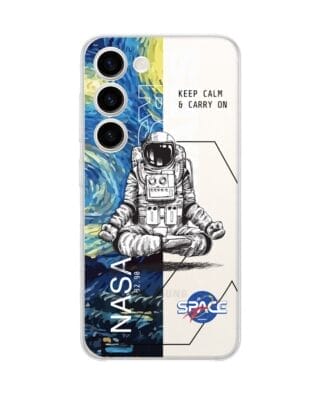 Etui do Samsung Galaxy S23 przeźroczyste, silikonowe Flexi, Keep Calm in Cosmos