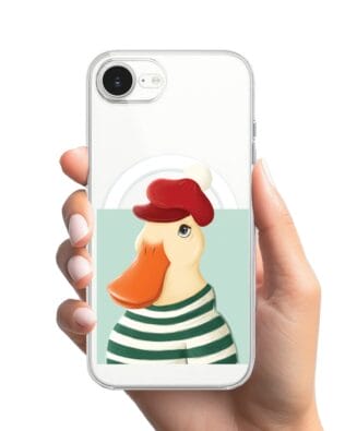 Etui do iPhone 16e z MagSafe przeźroczyste, silikonowe Flexi, kaczuszka