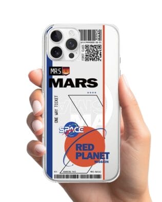 Etui do iPhone 12 Pro z MagSafe przeźroczyste, silikonowe Flexi, bilet na Mars