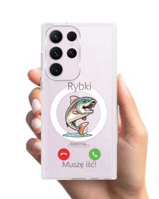 Etui do Samsung Galaxy S23 Ultra z MagSafe przeźroczyste, silikonowe Flexi, rybki dzwonią