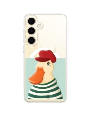 Etui do Samsung Galaxy S24 z MagSafe przeźroczyste, silikonowe Flexi, kaczuszka
