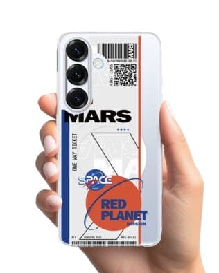 Etui do Samsung Galaxy S25 Plus z MagSafe przeźroczyste, silikonowe Flexi, bilet na Mars