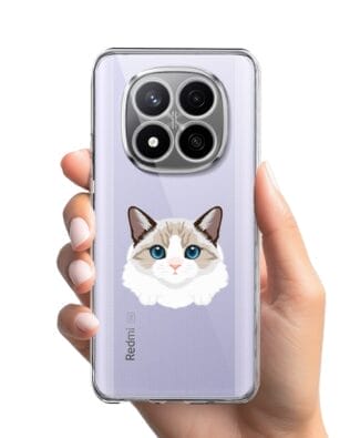 Etui do Xiaomi Redmi Note 14 Pro Plus 5G przeźroczyste, silikonowe Flexi, kot birmański