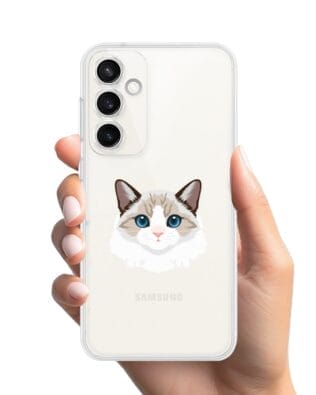 Etui do Samsung Galaxy S23 FE 5G przeźroczyste, silikonowe Flexi, kot birmański