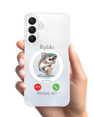 Etui do Samsung Galaxy A25 5G z MagSafe przeźroczyste, silikonowe Flexi, rybki dzwonią