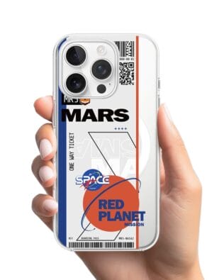 Etui do iPhone 16 Pro z MagSafe przeźroczyste, silikonowe Flexi, bilet na Mars