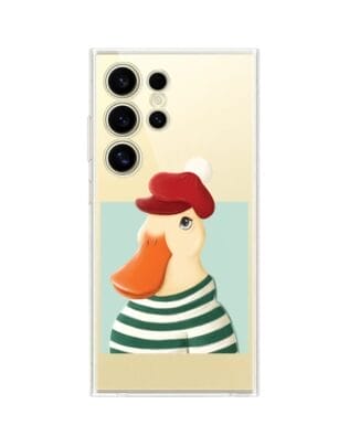Etui do Samsung Galaxy S24 Ultra przeźroczyste, silikonowe Flexi, kaczuszka