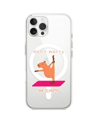 Etui do iPhone 12 Pro z MagSafe przeźroczyste, silikonowe Flexi, kapibara