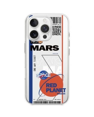 Etui do iPhone 16 Pro Max przeźroczyste, silikonowe Flexi, bilet na Mars