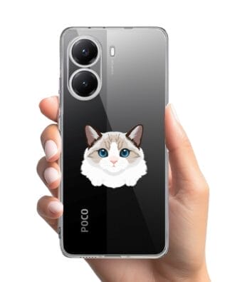 Etui do Xiaomi POCO X7 Pro przeźroczyste, silikonowe Flexi, kot birmański