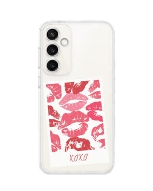 Etui do Samsung Galaxy S23 FE 5G przeźroczyste, silikonowe Flexi, pocałunki, polaroid
