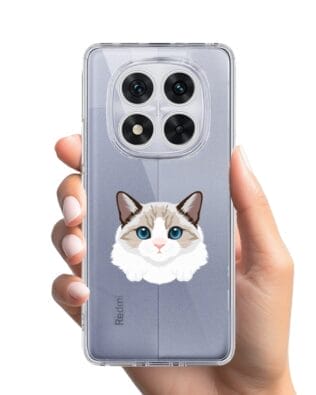 Etui do Xiaomi Redmi Note 14 Pro 5G przeźroczyste, silikonowe Flexi, kot birmański