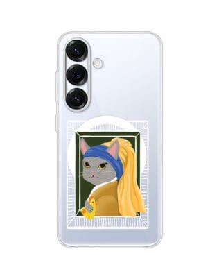 Etui do Samsung Galaxy S25 Plus z MagSafe przeźroczyste, silikonowe Flexi, kotek z kurczakiem