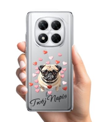 Etui do Xiaomi POCO X7 przeźroczyste, silikonowe Flexi, Puppy Love, pies rasy Mops