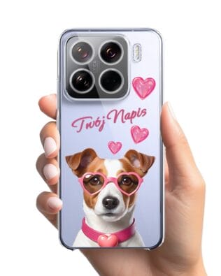 Etui do Xiaomi 15 przeźroczyste, silikonowe Flexi, Puppy Love, pies rasy Jack Russell Terrier