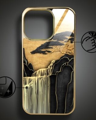 Etui do iPhone 16 Pro Max IBIZU Elite Glass z MagSafe Magia Azji, Złoty wodospad, złote