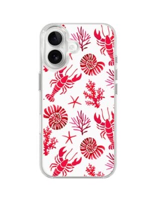 Etui do iPhone 16 z MagSafe przeźroczyste, silikonowe Flexi, krab, muszle