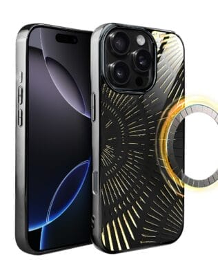 Etui do iPhone 16 Pro IBIZU Elite Glass z MagSafe Mistyczne wzory, Boski promień czarne, czarne