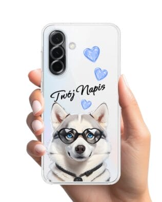 Etui do Samsung Galaxy A36 5G przeźroczyste, silikonowe Flexi, Puppy Love, pies rasy Husky