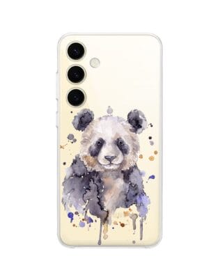 Etui do Samsung Galaxy S24 przeźroczyste, silikonowe Flexi, Akwarelowe Zoo, Panda