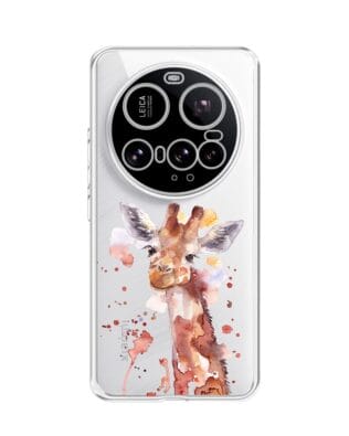 Etui do Xiaomi 15 Ultra przeźroczyste, silikonowe Flexi, Akwarelowe Zoo, Żyrafa