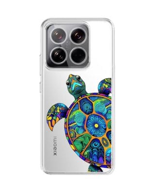 Etui do Xiaomi 14 przeźroczyste, silikonowe Flexi, Dzika Mandala, Żółw