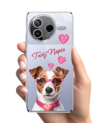 Etui do Xiaomi POCO F7 Pro przeźroczyste, silikonowe Flexi, Puppy Love, pies rasy Jack Russell Terrier