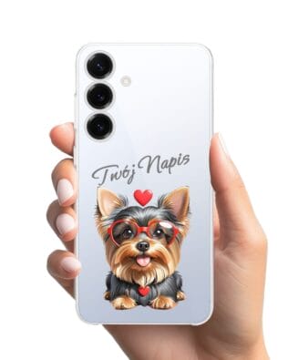 Etui do Samsung Galaxy S25 Plus przeźroczyste, silikonowe Flexi, Puppy Love, pies rasy York
