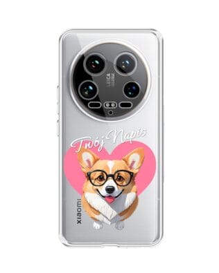 Etui do Xiaomi 14 Ultra przeźroczyste, silikonowe Flexi, Puppy Love, pies rasy Corgi