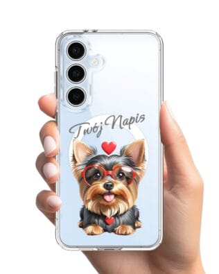 Etui do Samsung Galaxy S24 FE z MagSafe przeźroczyste, silikonowe Flexi, Puppy Love, pies rasy York