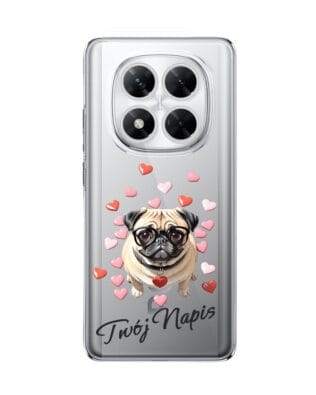 Etui do Xiaomi POCO X7 przeźroczyste, silikonowe Flexi, Puppy Love, pies rasy Mops
