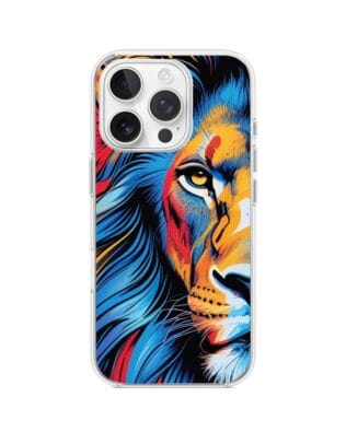 Etui do iPhone 16 Pro Max przeźroczyste, silikonowe Flexi, Dzika Mandala, Lwie spojrzenie