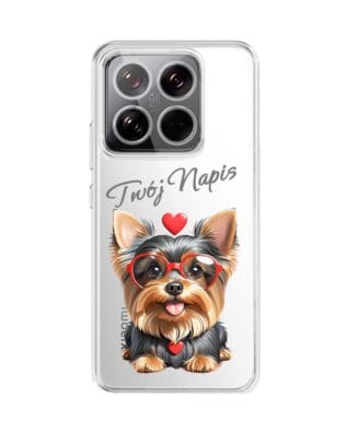 Etui do Xiaomi 14 przeźroczyste, silikonowe Flexi, Puppy Love, pies rasy York