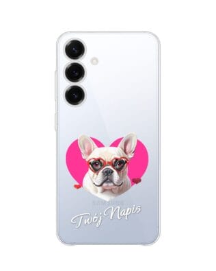 Etui do Samsung Galaxy S25 Plus przeźroczyste, silikonowe Flexi, Puppy Love, pies rasy Buldog Francuski